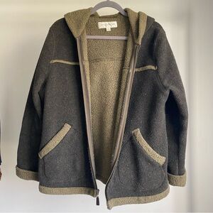 Jones New York brown zip up hoodie jacket size L